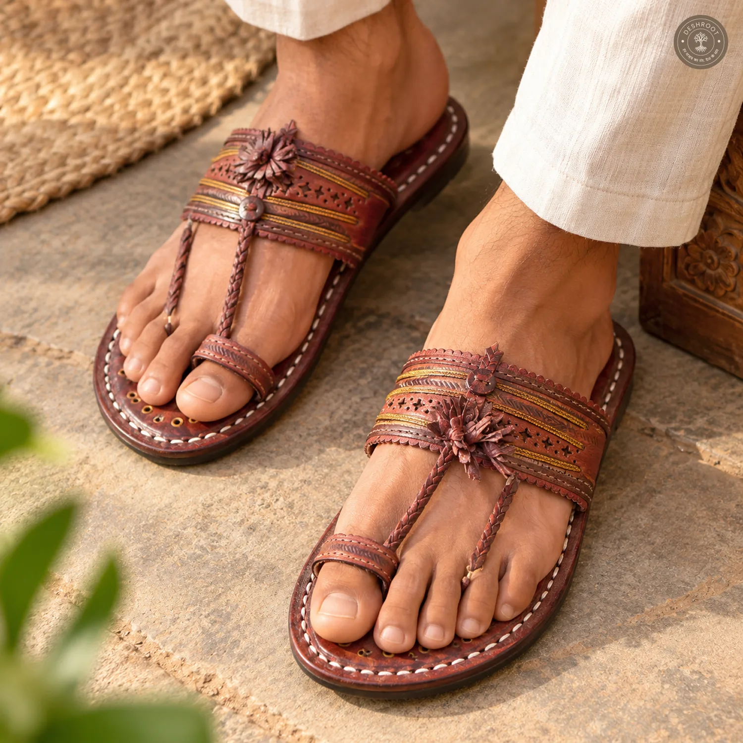 Original Kolhapuri Karkar (Soundwali) Leather Chappal for Men