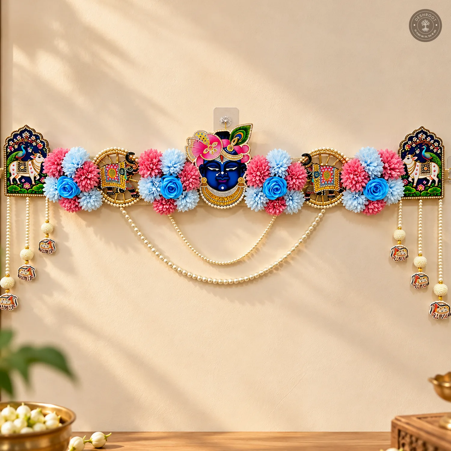Shreenath Ji Floral Pearl Bandhanwar