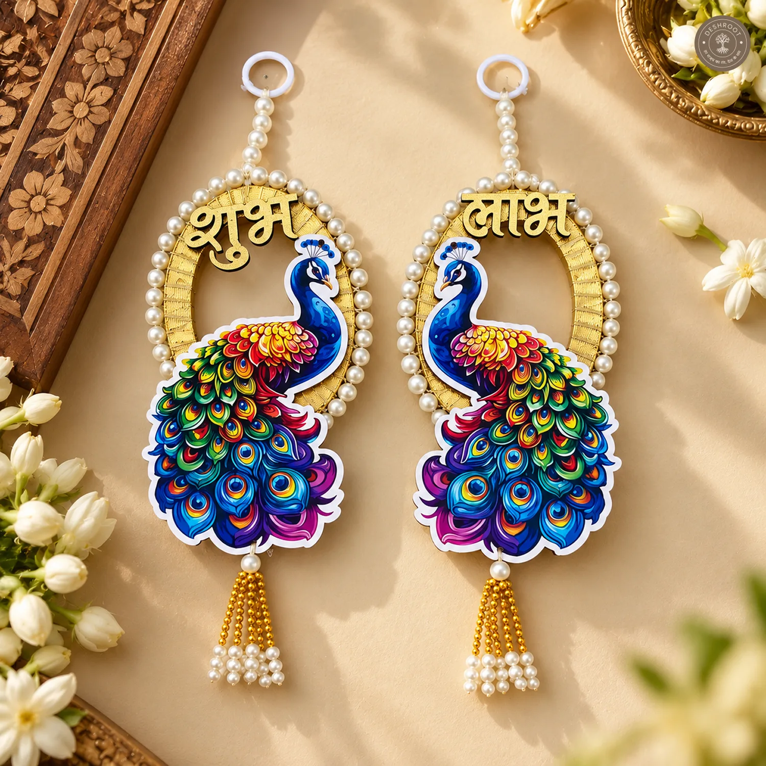 Peacock Shubh Labh Wall Hanging