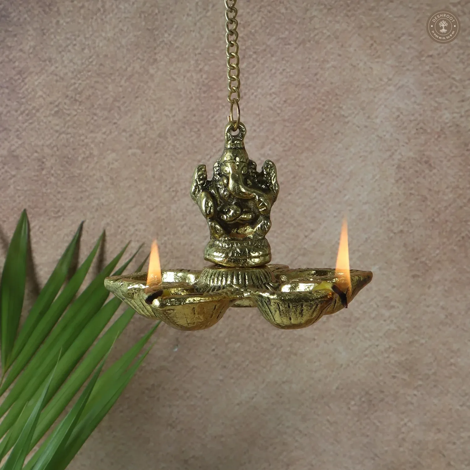 Hanging Gold Ganesh Diya