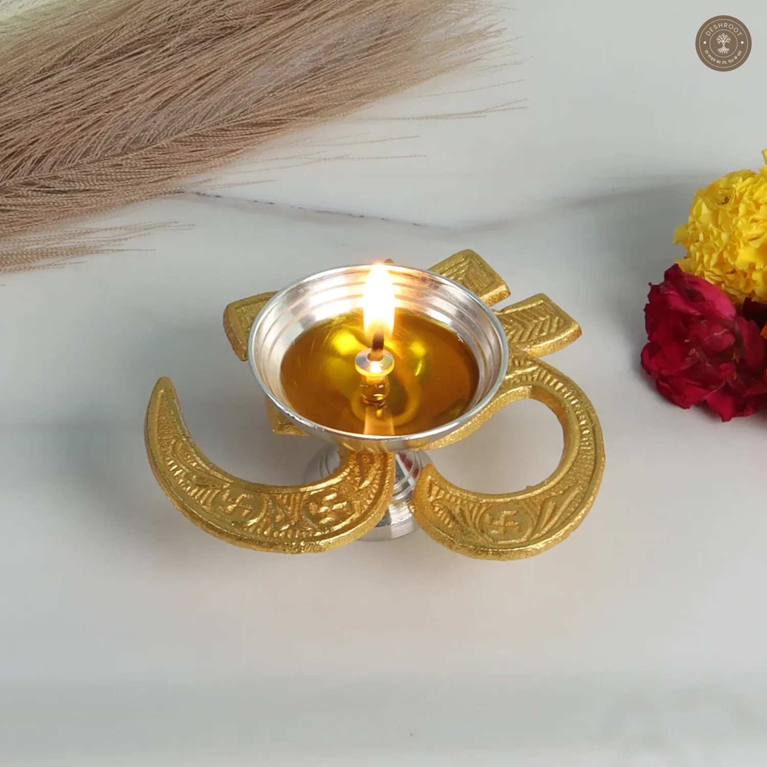 Aluminium Om Diya