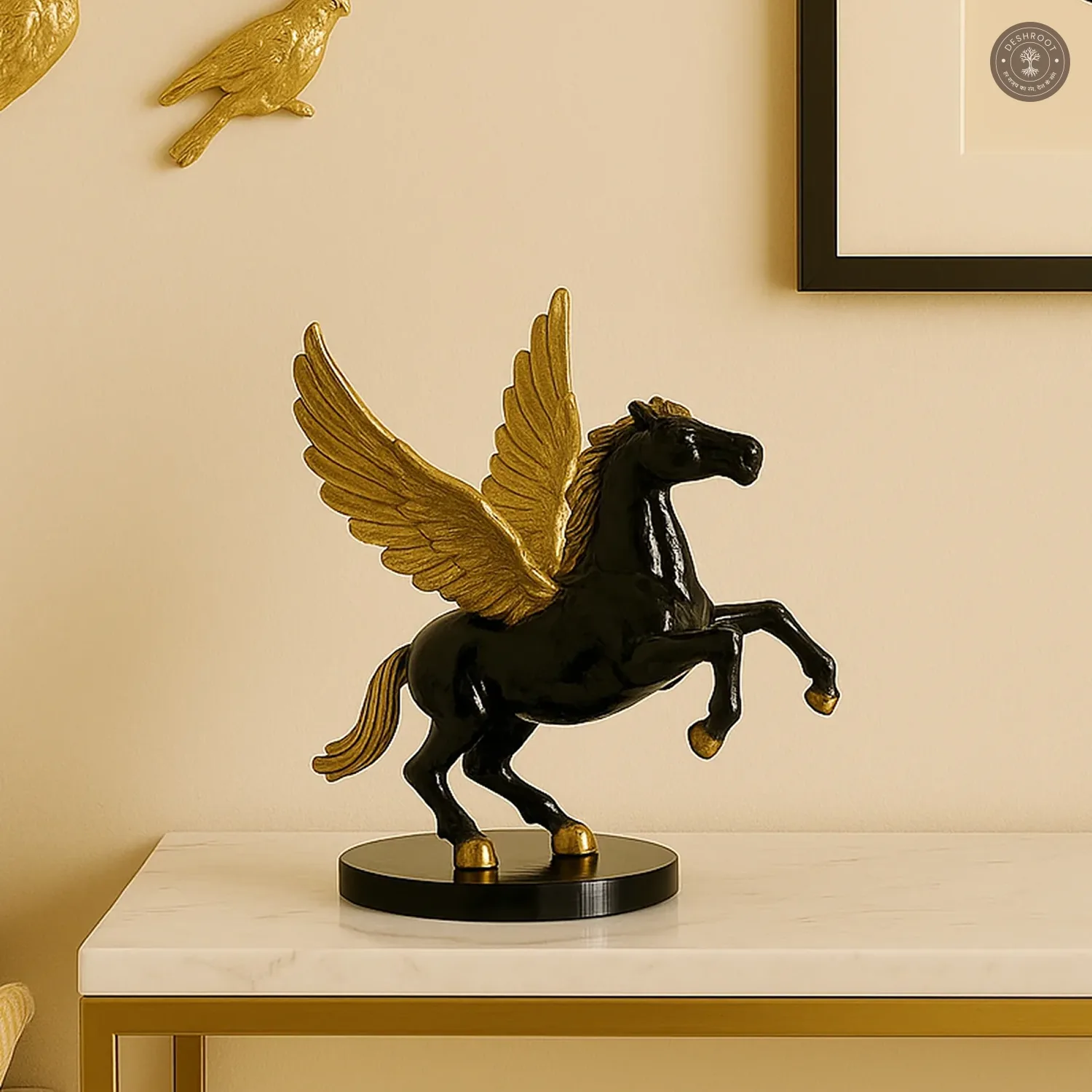 Black & Gold Horse Table Decor