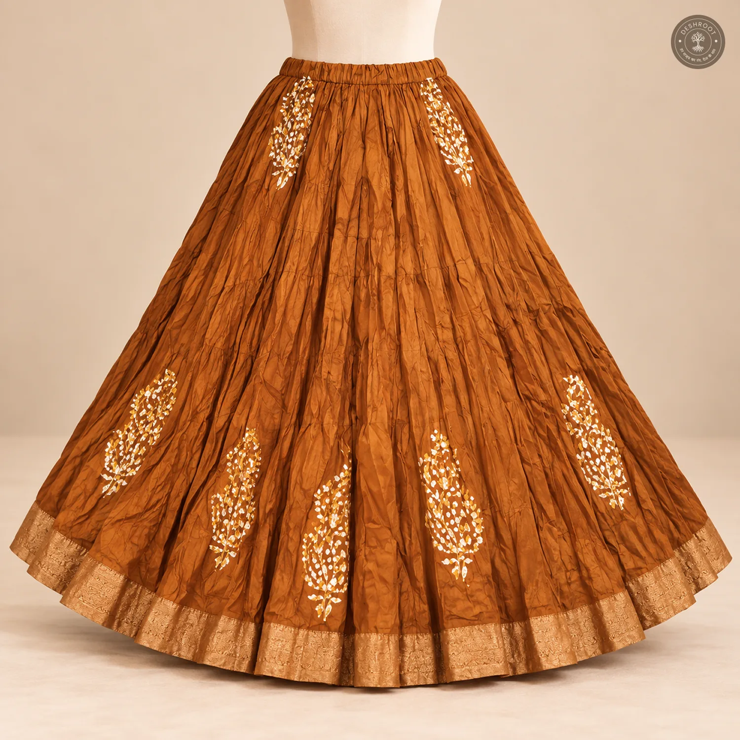 Rust Dola Silk Chaniya Ghagra
