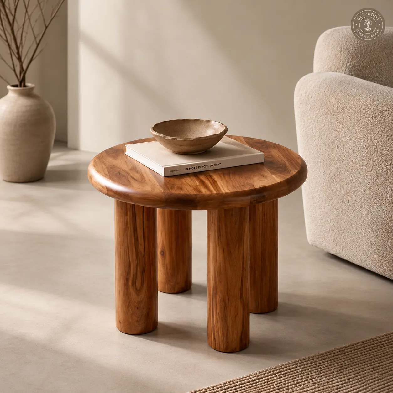 Terra Round Wooden Accent Table