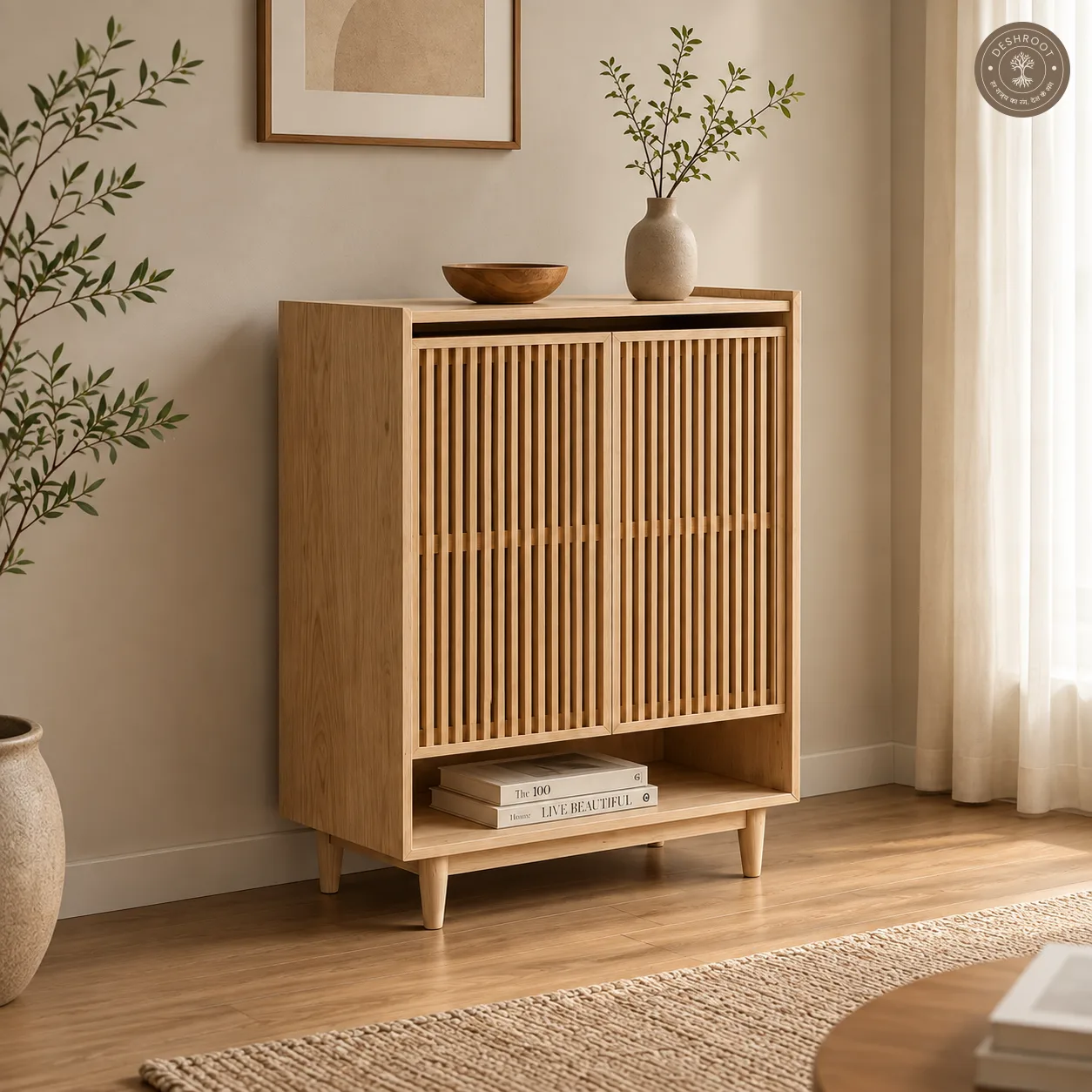 Kyoto Slatted Wooden Cabinet