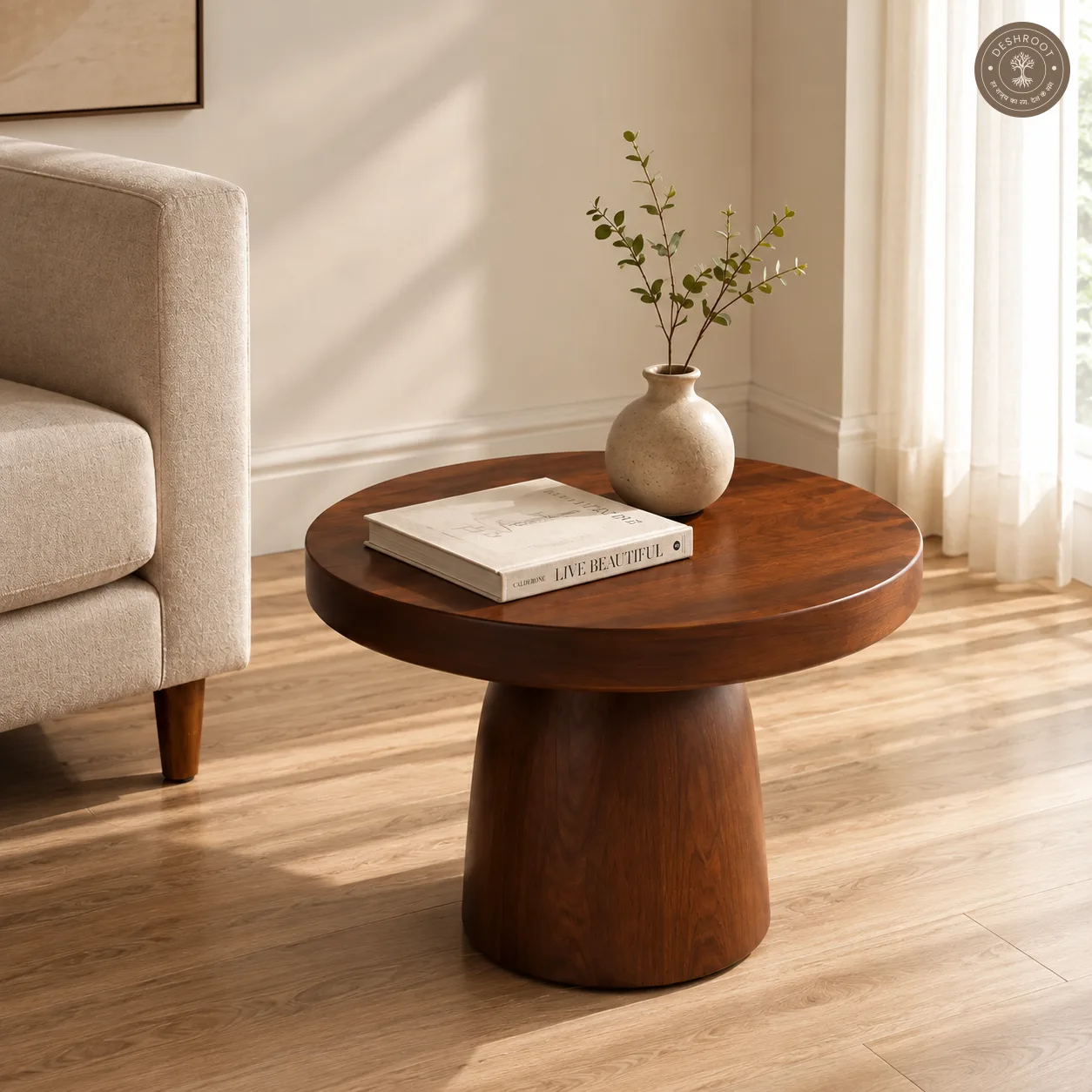 Modern Walnut Hub Table