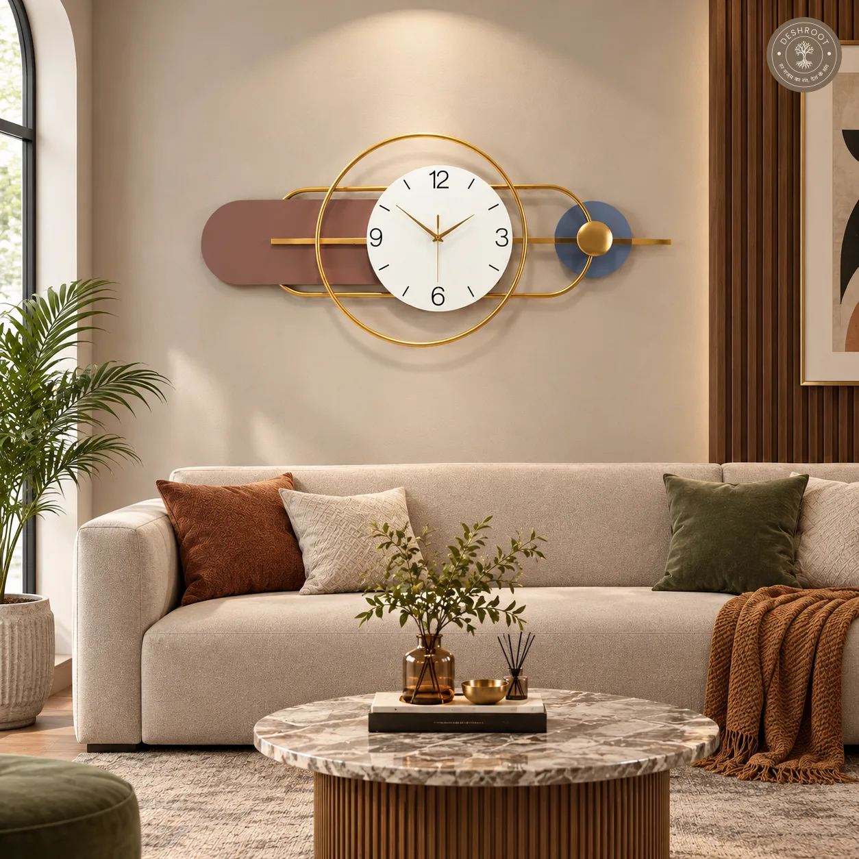 Multicolour Abstract Metal Wall Clock