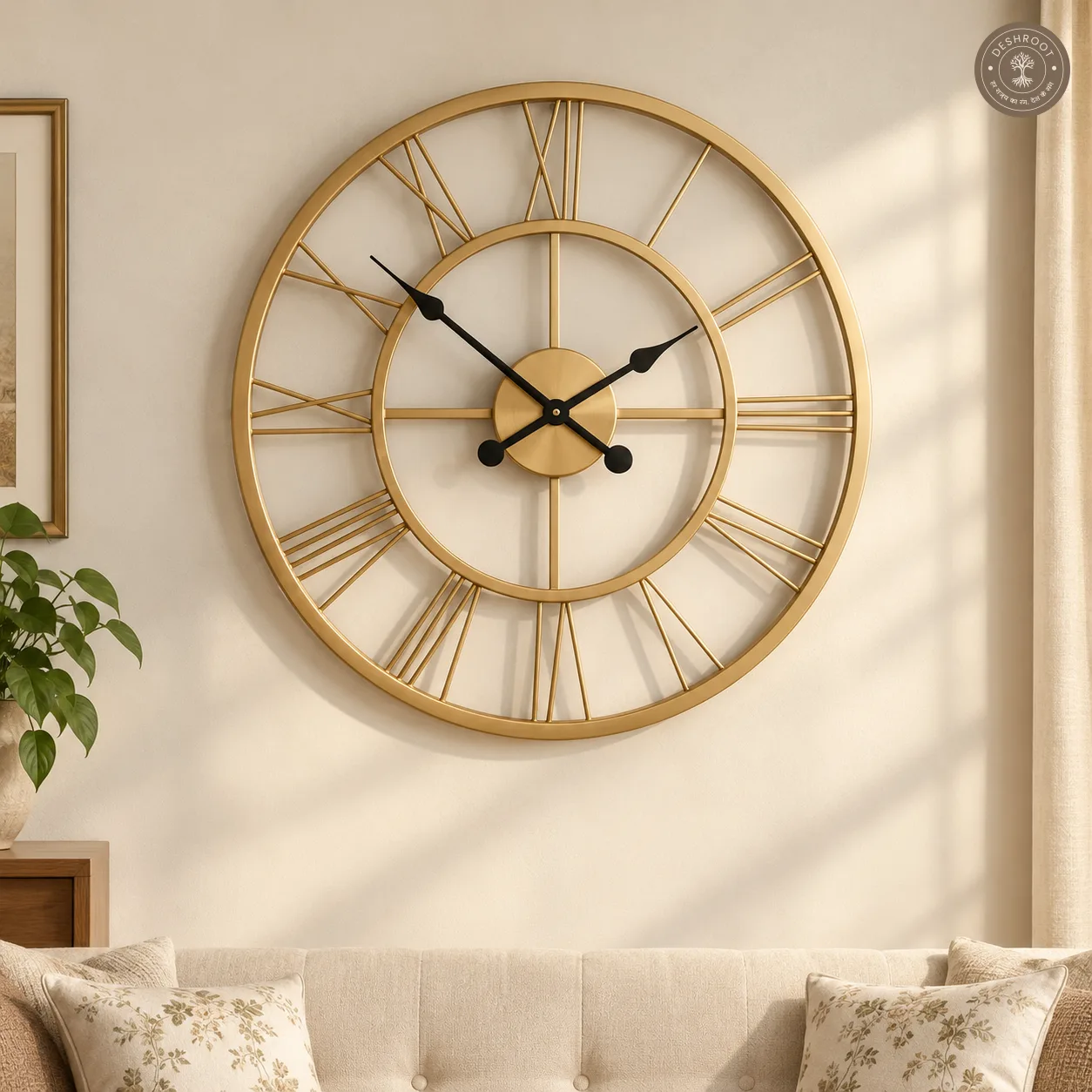 Roman Numeral Metal Wall Clock