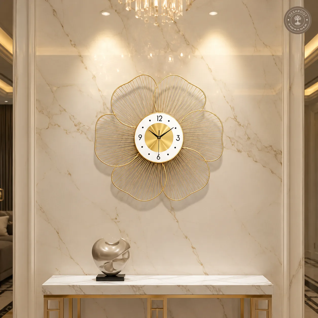 Floral Bloom Metal Wall Clock