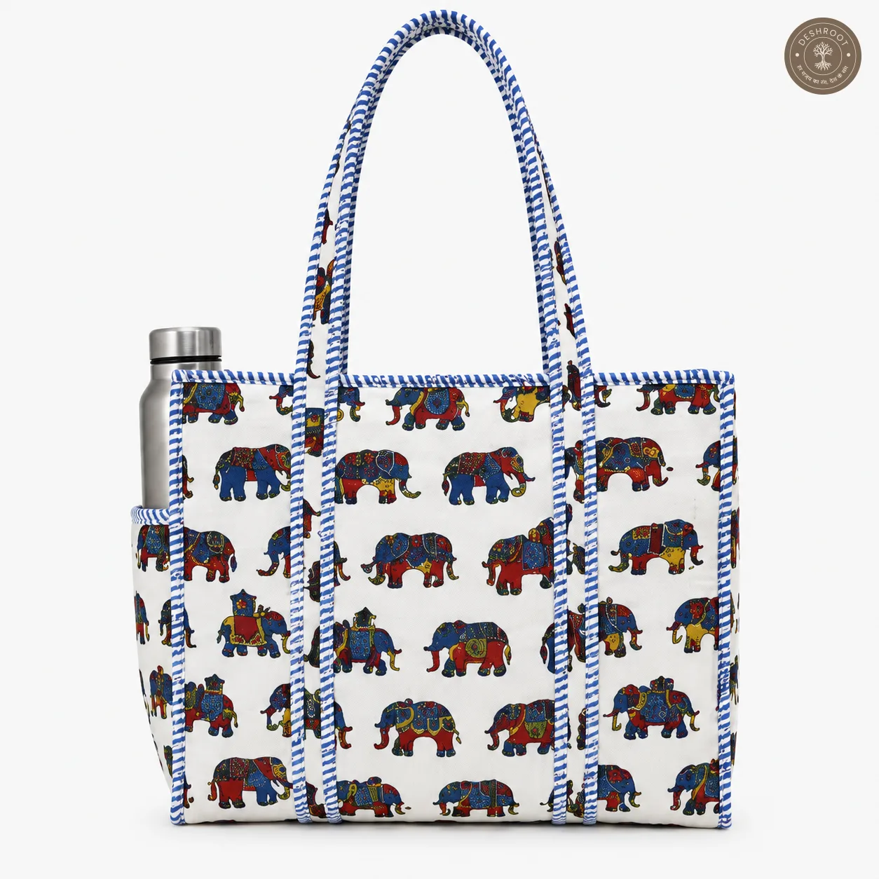 White Elephant Printed Multipurpose Shoulder Bag for Women