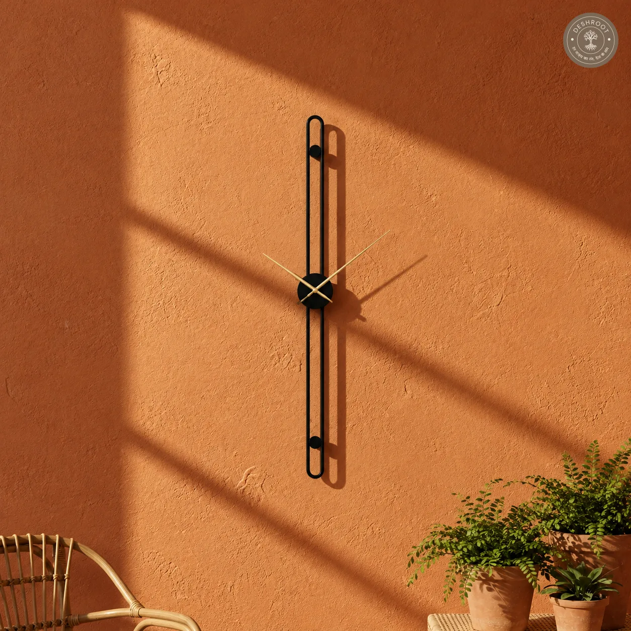 Minimalist Linear Bar Metal Wall Clock