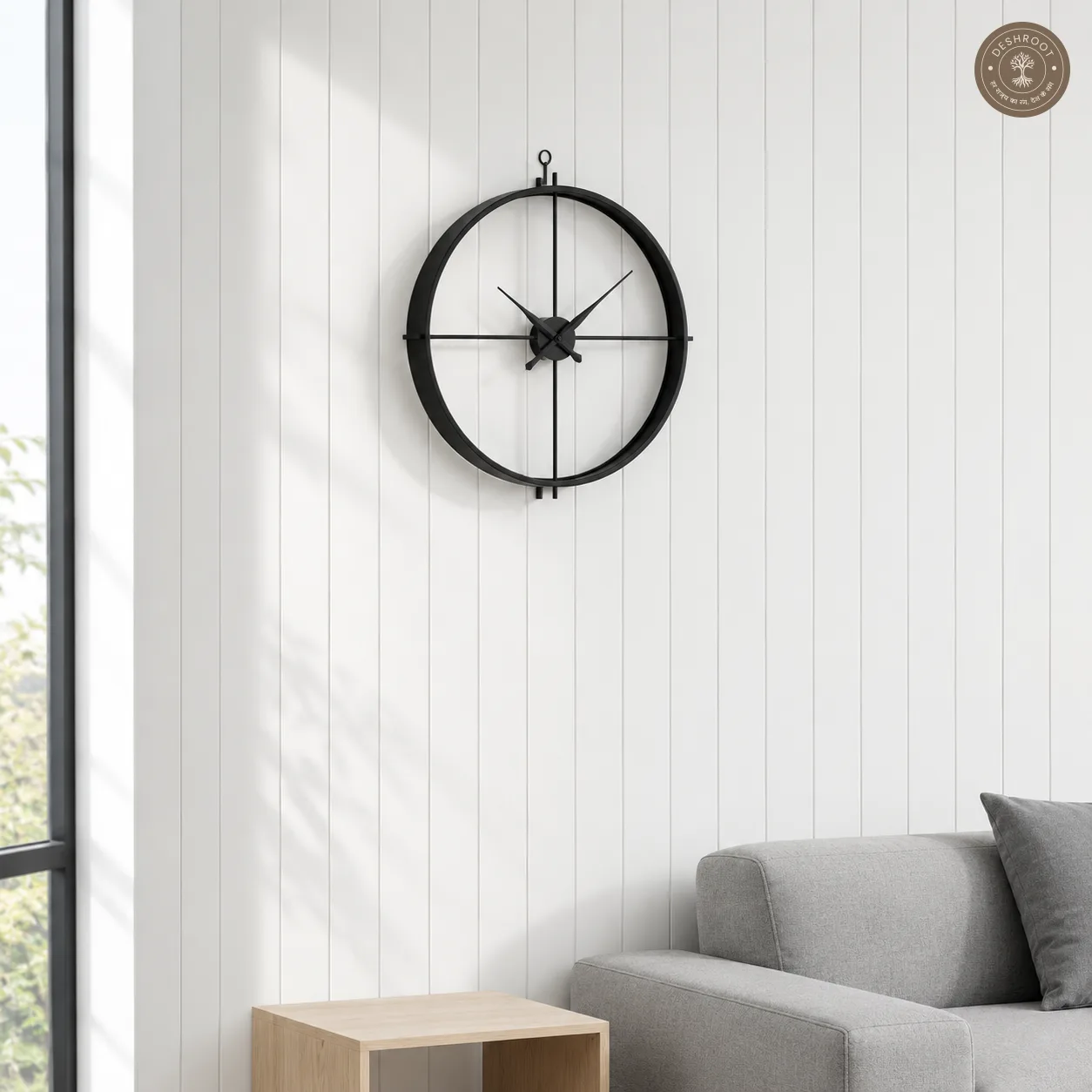 Black Cross Geometric Metal Wall Clock