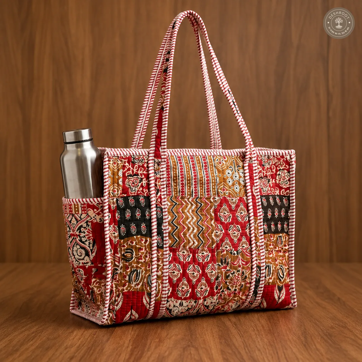 Red Ethnic Printed Multipurpose Shoulder Bag for Women