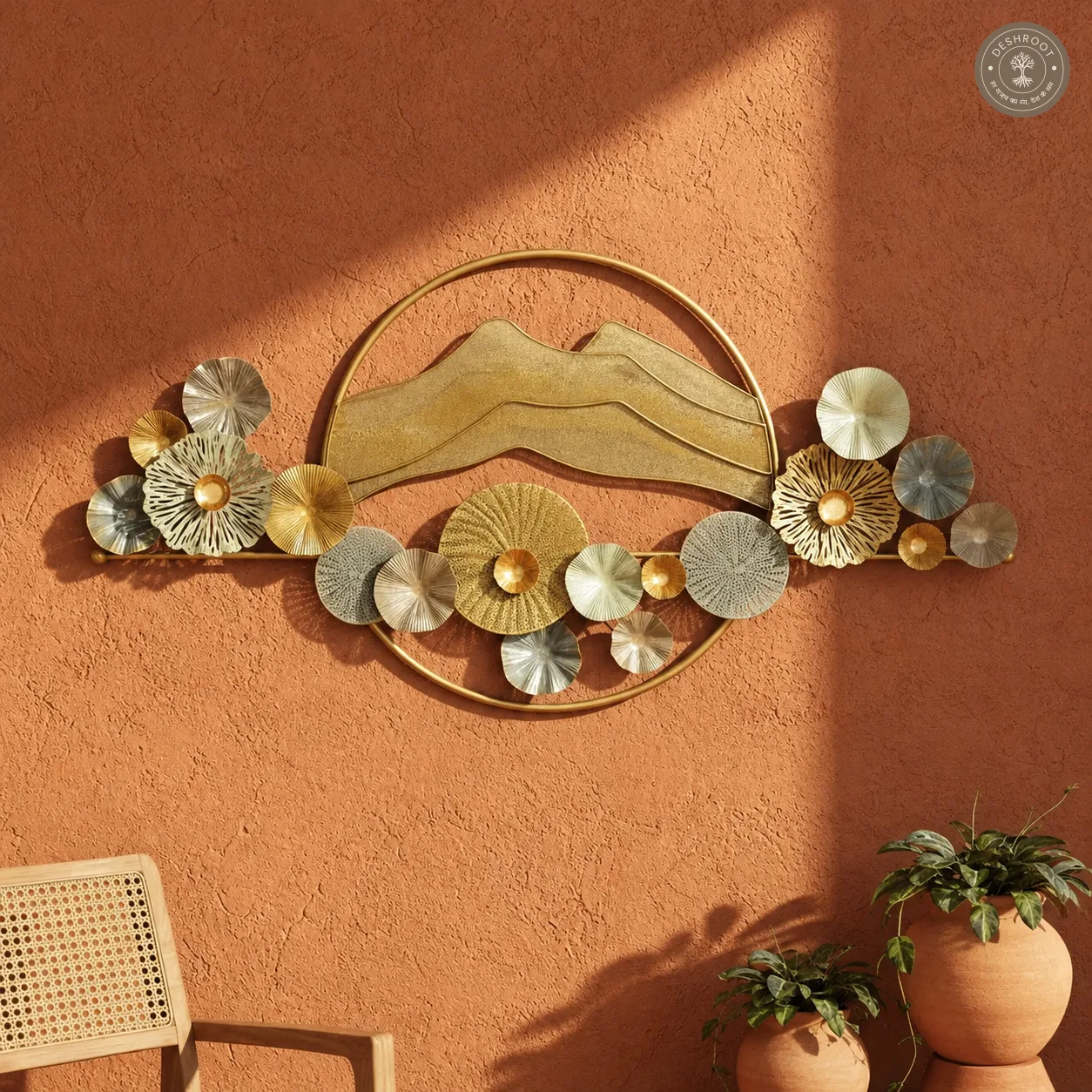 Golden Mountain Metal Wall Art