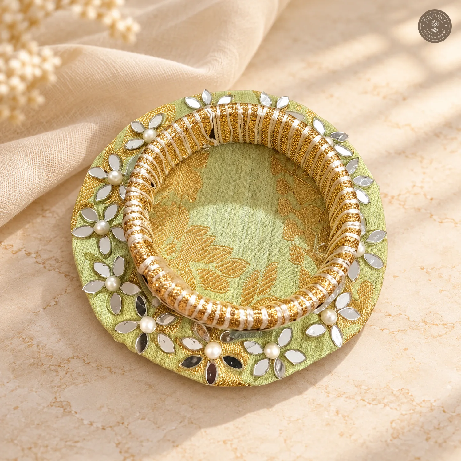 Mirror Petal Flower Tea Light Holder