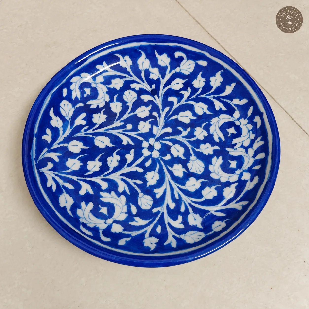 Royal Blue and White Floral Decorative Plate