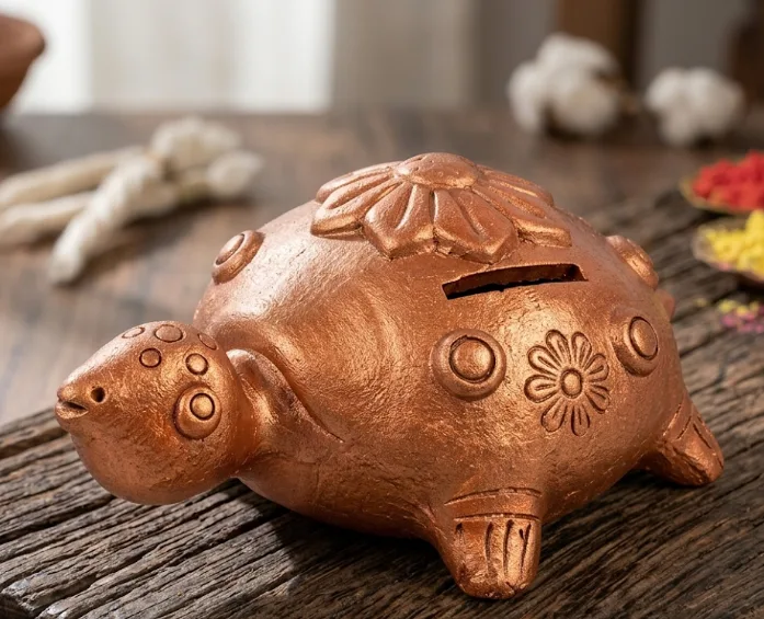 Handcrafted Terracotta Turtle Piggy Bank