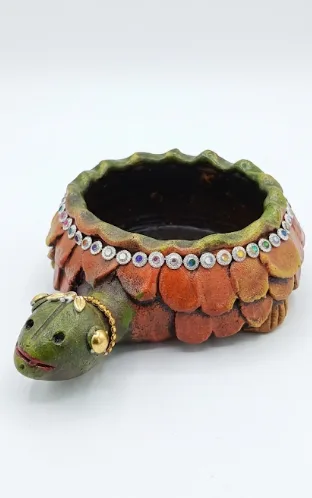 Handcrafted Terracotta Turtle Planter Bowl